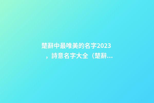 楚辭中最唯美的名字2023，詩意名字大全（楚辭中最唯美的名字2023,詩意名字大全女）